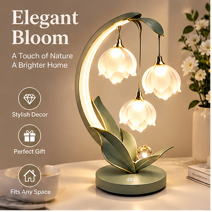 Lily of the Valley Flower Table Lamp – Glass Shade Touch Light
