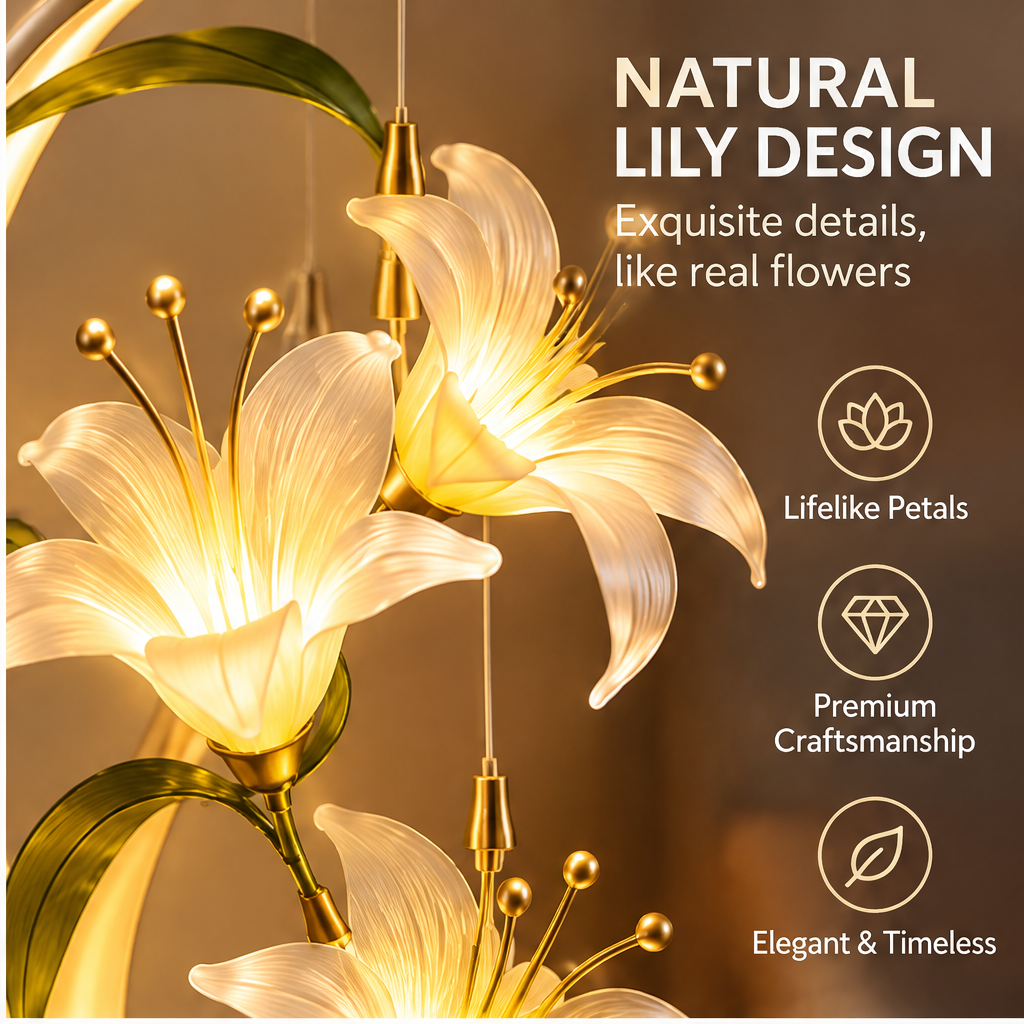 Lily Flower LED Table Lamp – Crescent Arc Bedside Light