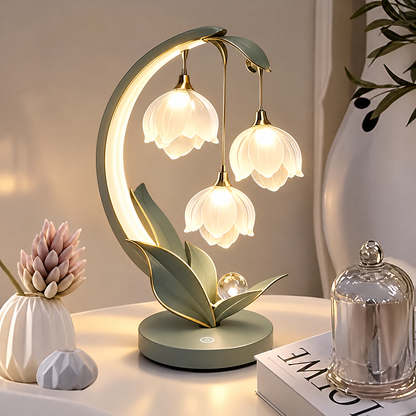 Lily of the Valley Flower Table Lamp – Glass Shade Touch Light