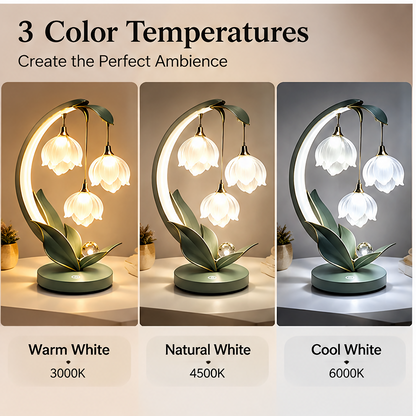 Lily of the Valley Flower Table Lamp – Glass Shade Touch Light