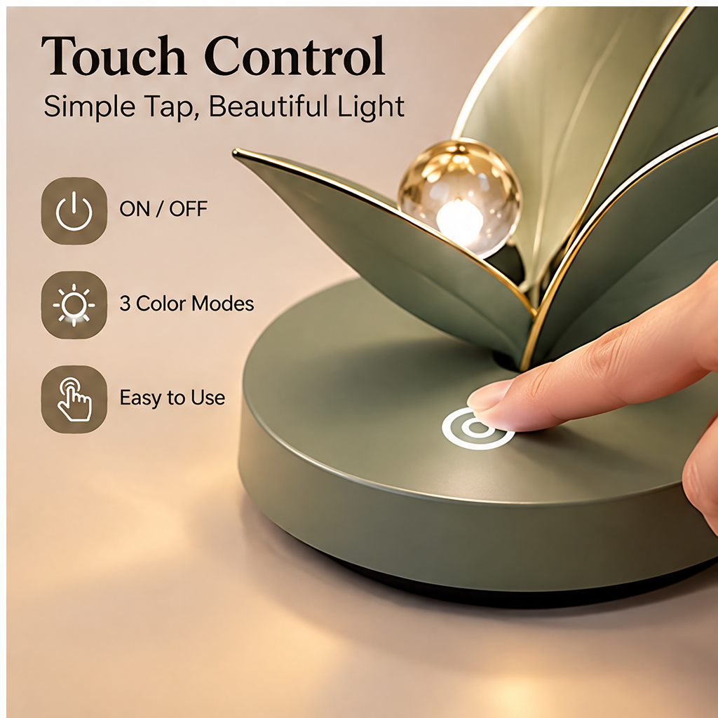Lily of the Valley Flower Table Lamp – Glass Shade Touch Light