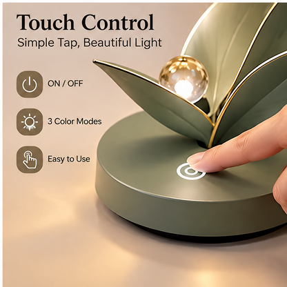 Lily of the Valley Flower Table Lamp – Glass Shade Touch Light