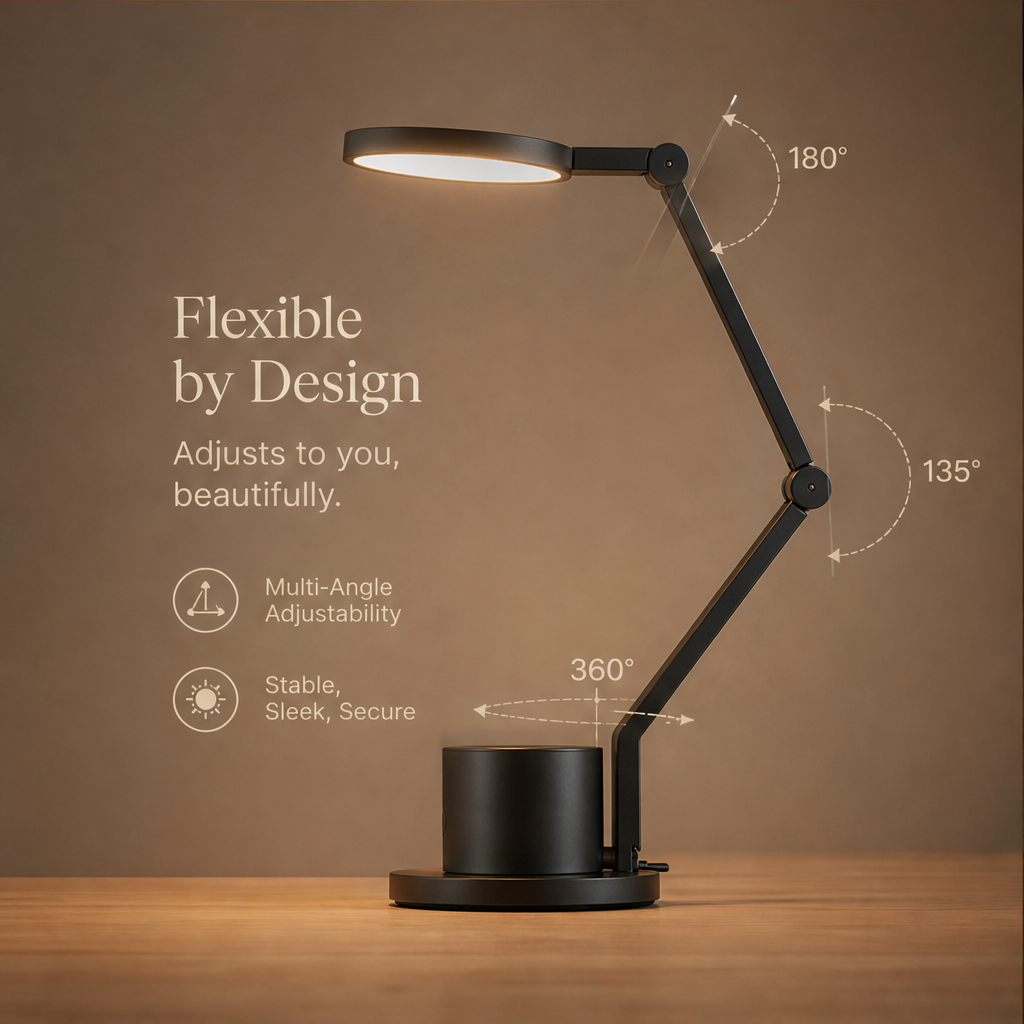 Adjustable LED Desk Lamp – Eye-Care Touch Dimmable Swing Arm Light